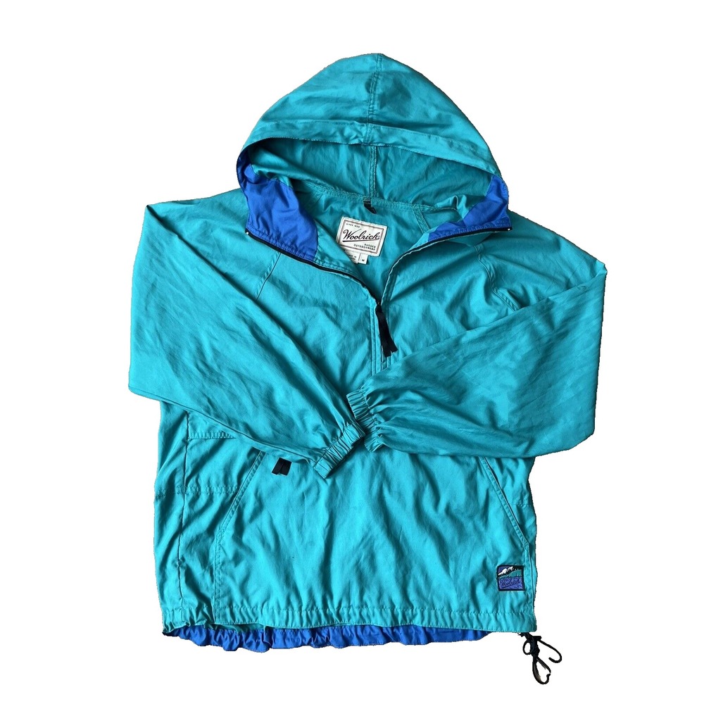 Woolrich‎ Green Pullover Windbreaker Hooded Jacket Womens Sz Med